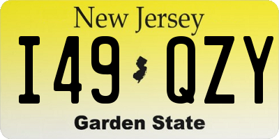NJ license plate I49QZY