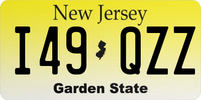 NJ license plate I49QZZ
