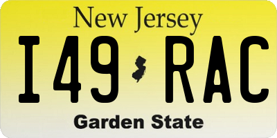 NJ license plate I49RAC