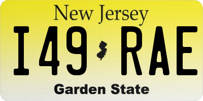 NJ license plate I49RAE