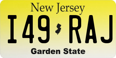NJ license plate I49RAJ