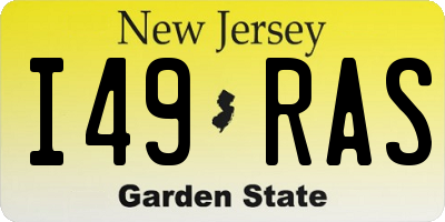 NJ license plate I49RAS