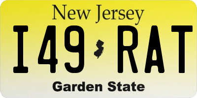 NJ license plate I49RAT