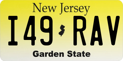 NJ license plate I49RAV