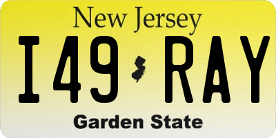 NJ license plate I49RAY