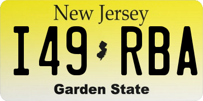NJ license plate I49RBA