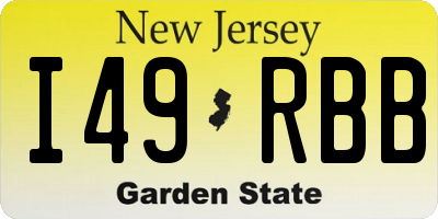 NJ license plate I49RBB