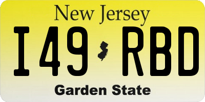 NJ license plate I49RBD