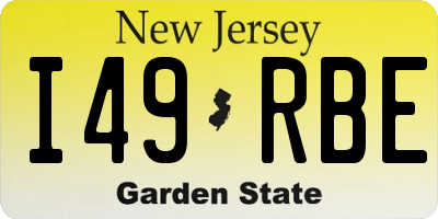 NJ license plate I49RBE