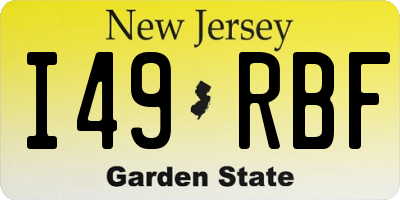 NJ license plate I49RBF