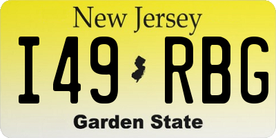 NJ license plate I49RBG