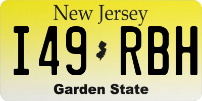 NJ license plate I49RBH