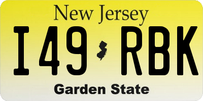 NJ license plate I49RBK