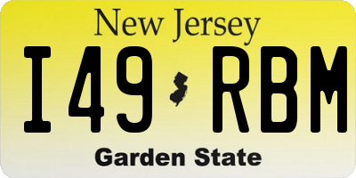 NJ license plate I49RBM