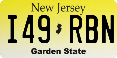 NJ license plate I49RBN