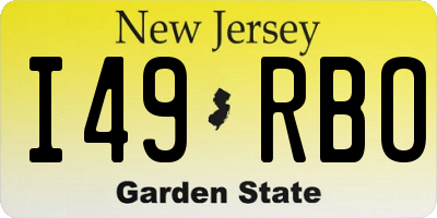 NJ license plate I49RBO