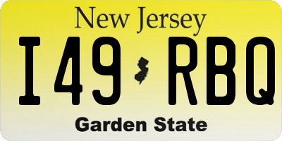 NJ license plate I49RBQ