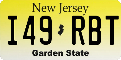 NJ license plate I49RBT