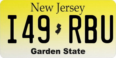 NJ license plate I49RBU