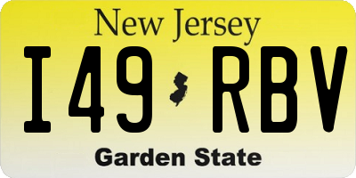 NJ license plate I49RBV