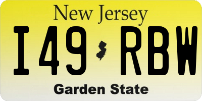 NJ license plate I49RBW