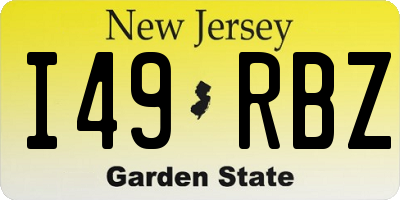 NJ license plate I49RBZ