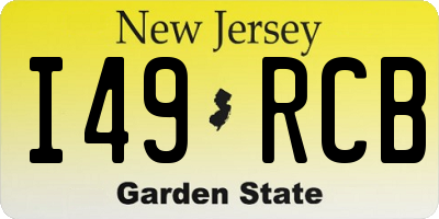 NJ license plate I49RCB