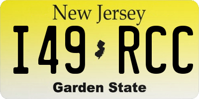 NJ license plate I49RCC
