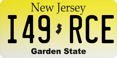 NJ license plate I49RCE