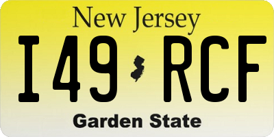 NJ license plate I49RCF