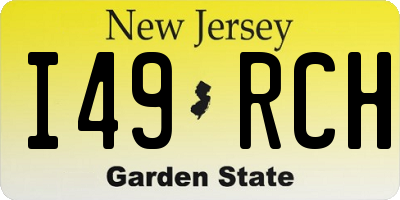 NJ license plate I49RCH