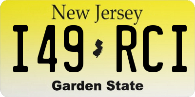 NJ license plate I49RCI