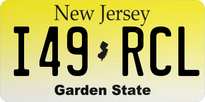 NJ license plate I49RCL