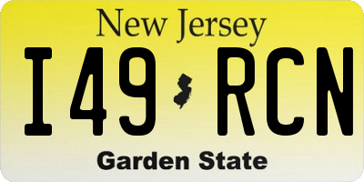 NJ license plate I49RCN