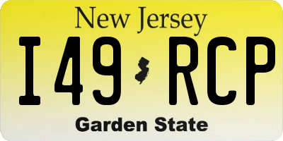 NJ license plate I49RCP