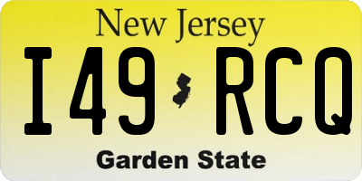 NJ license plate I49RCQ