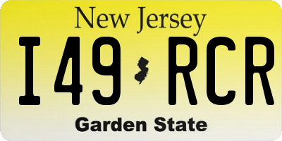 NJ license plate I49RCR