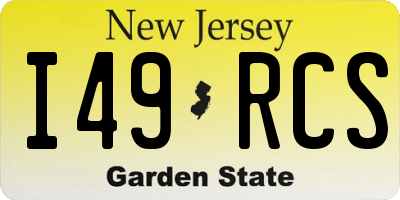 NJ license plate I49RCS