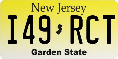 NJ license plate I49RCT