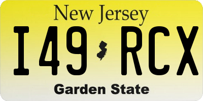 NJ license plate I49RCX