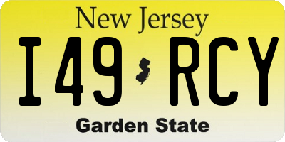NJ license plate I49RCY