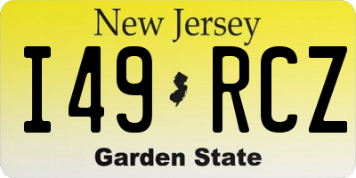 NJ license plate I49RCZ