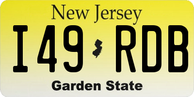 NJ license plate I49RDB
