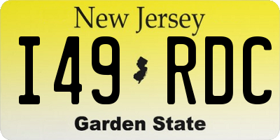 NJ license plate I49RDC
