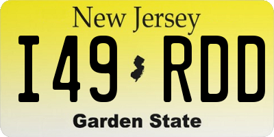 NJ license plate I49RDD
