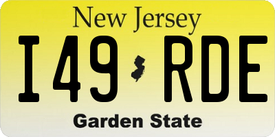NJ license plate I49RDE