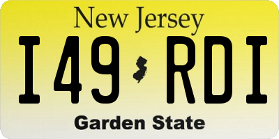 NJ license plate I49RDI