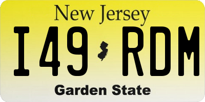 NJ license plate I49RDM
