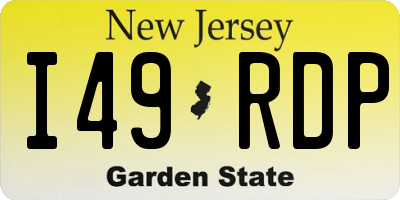 NJ license plate I49RDP