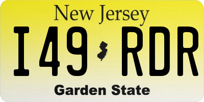 NJ license plate I49RDR